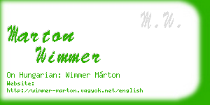 marton wimmer business card