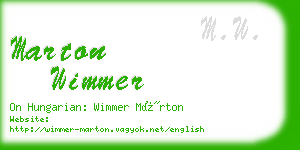 marton wimmer business card